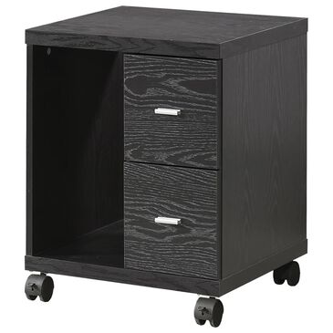 Pacific Landing Russell 2-Drawer CPU and Printer Stand in Black Oak, , large