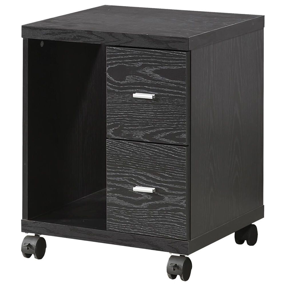 Pacific Landing Russell 2-Drawer CPU and Printer Stand in Black Oak, , large