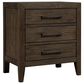 Hawthorne Furniture Norwich Queen Platform Panel Bed with Dresser and Nightstand in Dark Rustic Oak, , large