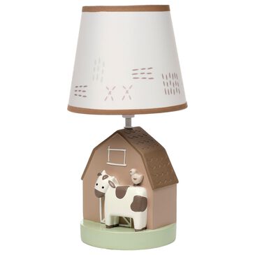 Lambs & Ivy Farmyard Friends Table Lamp in Brown and White, , large