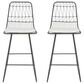 Hearth and Haven Niez Outdoor Counter Stool with Ivory Cushion in Gray (Set of 2), , large