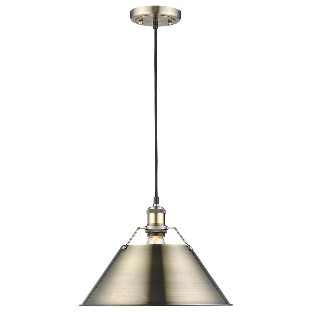 Golden Lighting Orwell 1-Light Wide Large Pendant in Aged Brass, , large