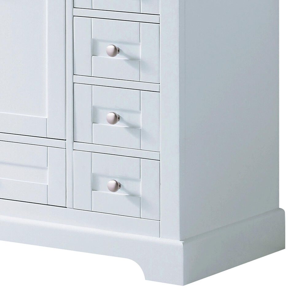 Lexora Home Dukes 84&quot; Double Bathroom Vanity in White with 2 cm White Quartz Top and Rectangular Sinks, , large