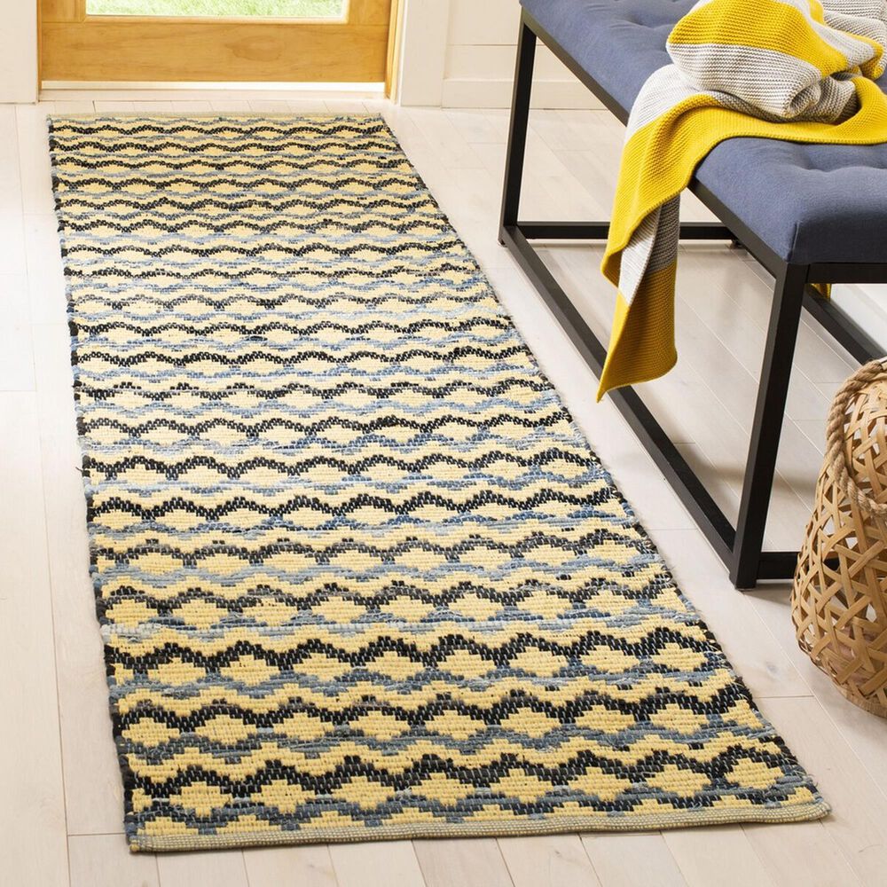 Safavieh Montauk 2&#39;3&quot; x 8&#39; Gold, Blue and Black Runner, , large