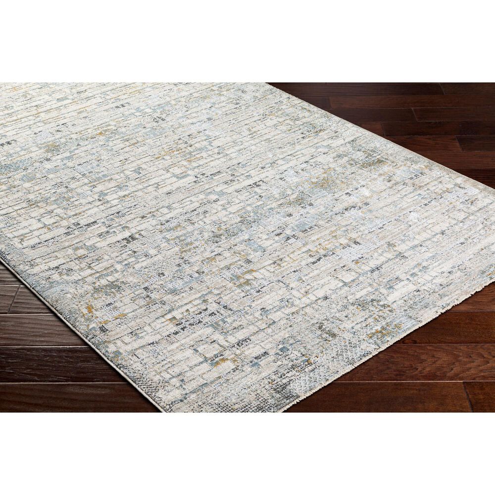 Surya Dresden Taupe, Off-White, Light Gray, Deep Teal, Dusty Sage, Ink Blue and Mustard 6&#39;7&quot; x 9&#39;6&quot; Area Rug, , large