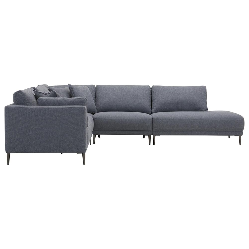 Kuka &#40;Hk&#41; Trade Co Lmt Motion Becki Owens 4-Piece Stationary Right Facing Sectional in Marin Demin, , large