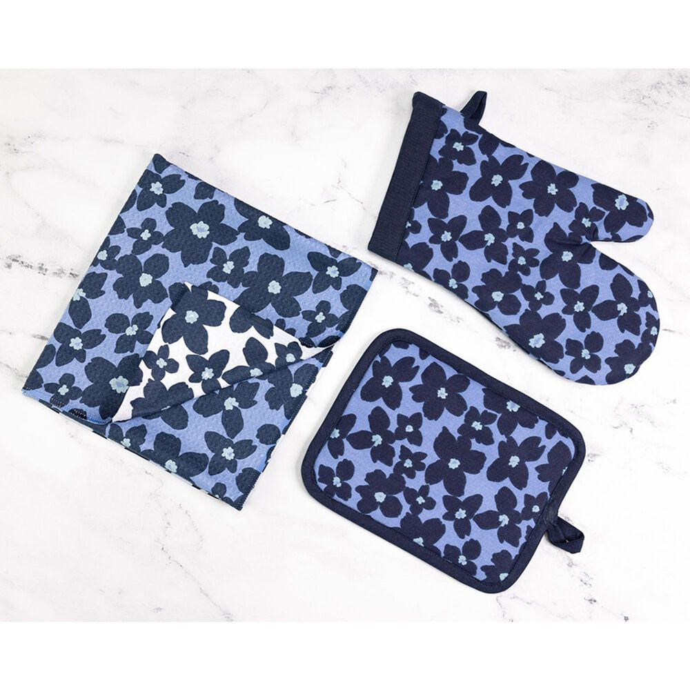 Mukitchen Designer Oven Mitt in Periwinkle Floral, , large