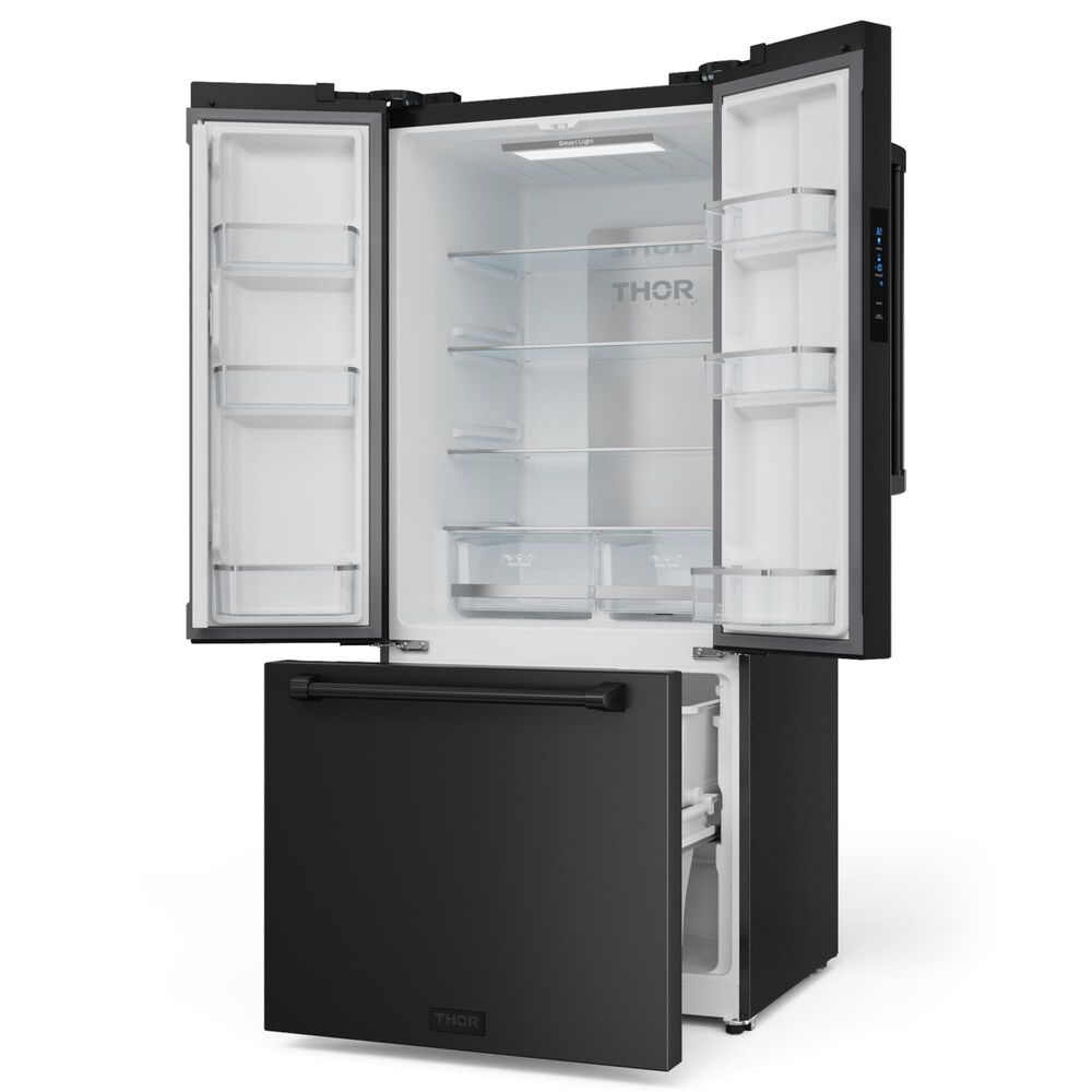 Thor Kitchen Gordon Ramsay 17.5 Cu. Ft. 3-Door French Door Refrigerator in Black, , large