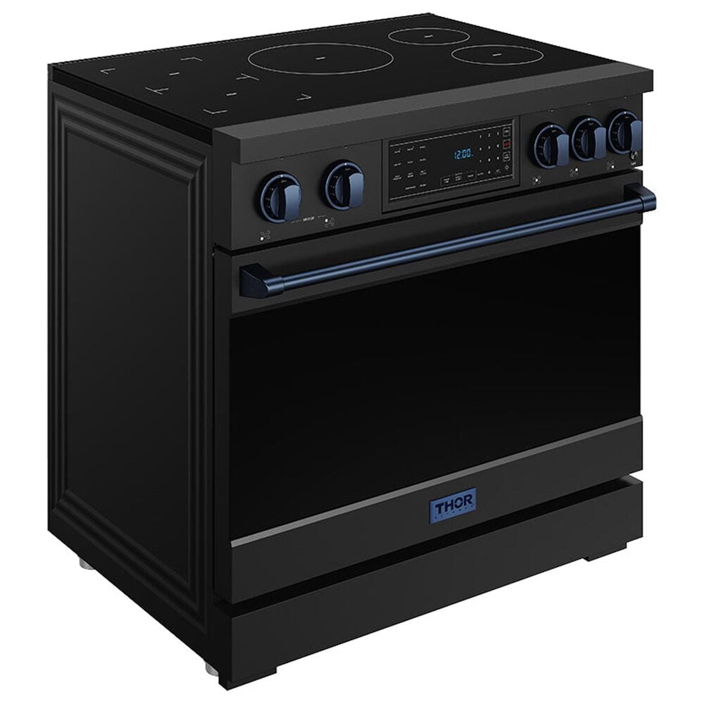 Thor Kitchen Gordon Ramsay 6 Cu. Ft. Professional Induction Range with Blue Handle Kit in Black, , large