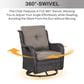 Sunwell Garden Patio Swivel Rocker Chair with Brown Rattan in Gray (Set of 2), , large