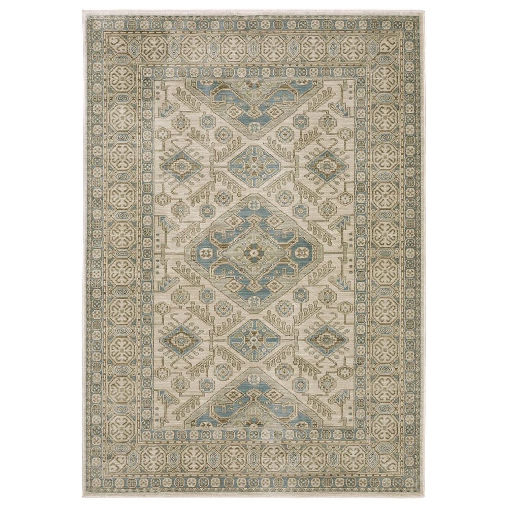 Oriental Weavers Maeve MAE05 Beige and Blue 2"3" x 7"6" Runner, , large