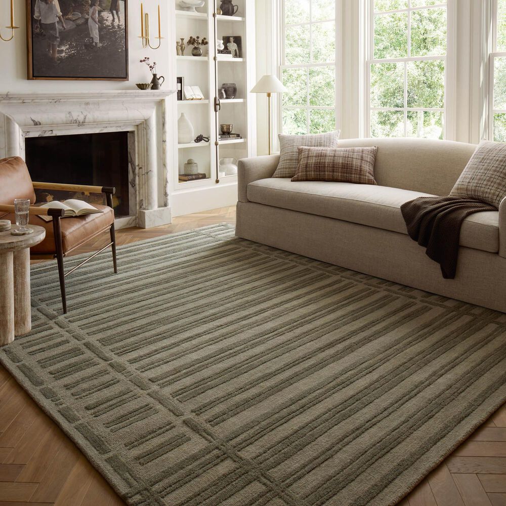 Chris Loves Julia x Loloi Bradley 7&#39;9&quot; x 9&#39;9&quot; Sage and Olive Area Rug, , large