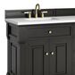 James Martin Vanities Brookfield 72" Double Bathroom Vanity in Black Onyx with 3cm White Zeus Quartz Top and Rectangular Sinks, , large