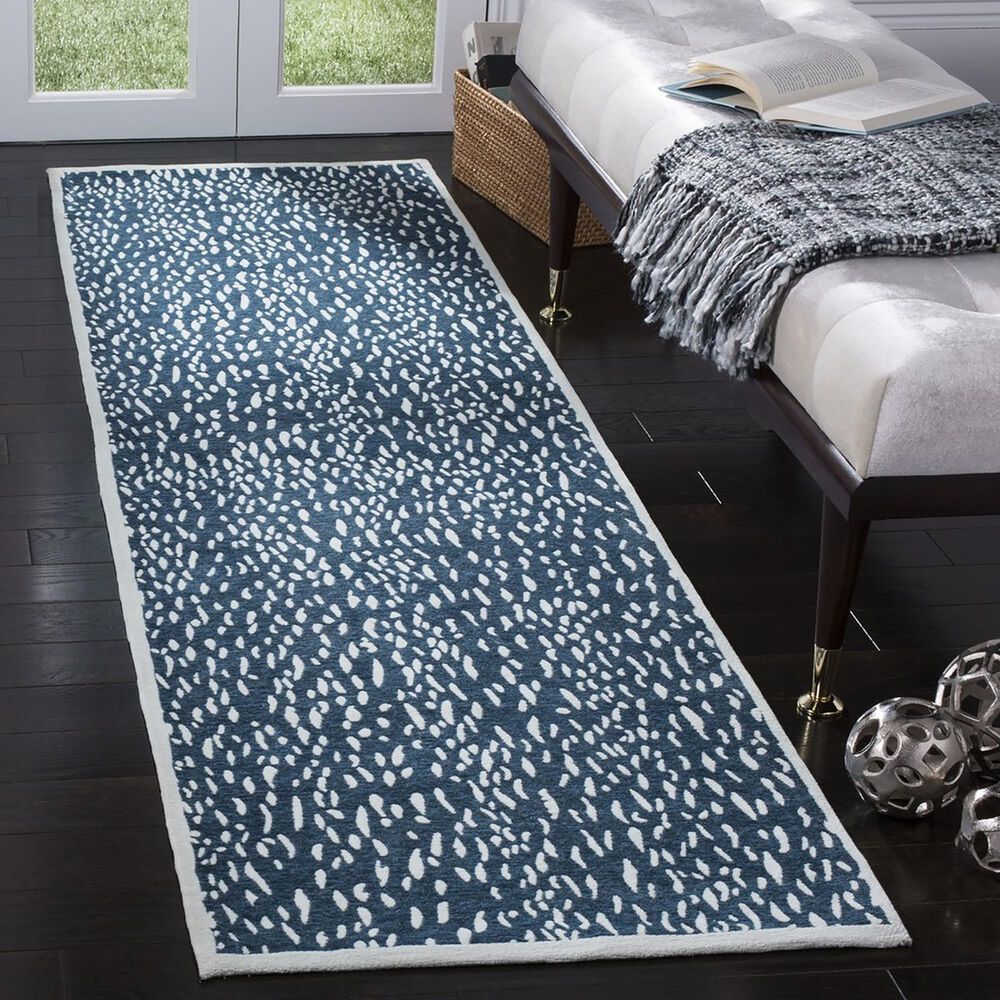 Safavieh Marbella MRB657D 2&#39;3&quot; x 8&#39; Blue and Ivory Runner, , large