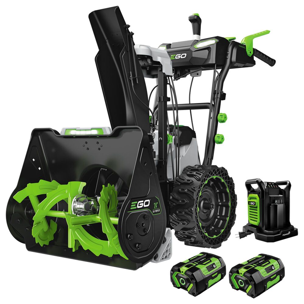 EGO 24" Two-Stage Snow Blower with 2 x 7.5Ah Batteries and Dual Port Charger in Black and Gray, , large