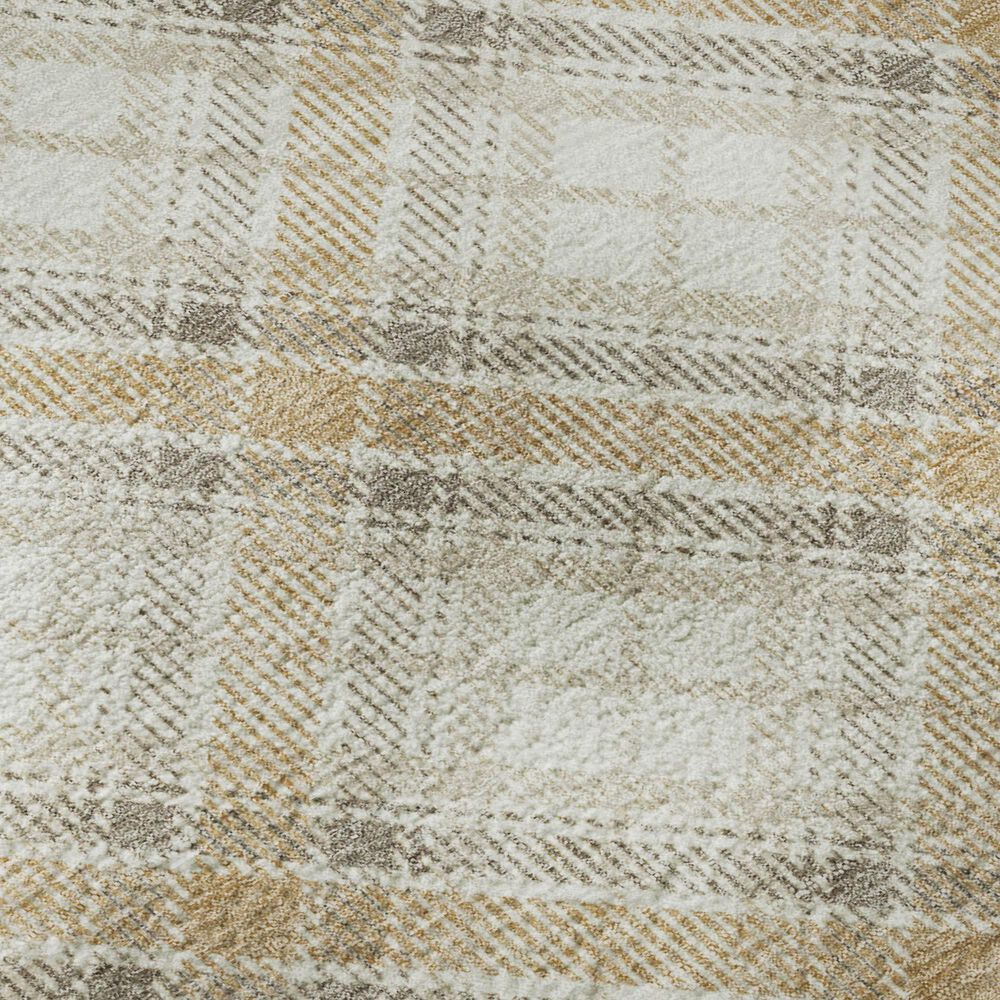 Dalyn Rug Company Soft Essentials Plaid Ivory 2'3" x 7'6" Indoor/Outdoor Runner, , large