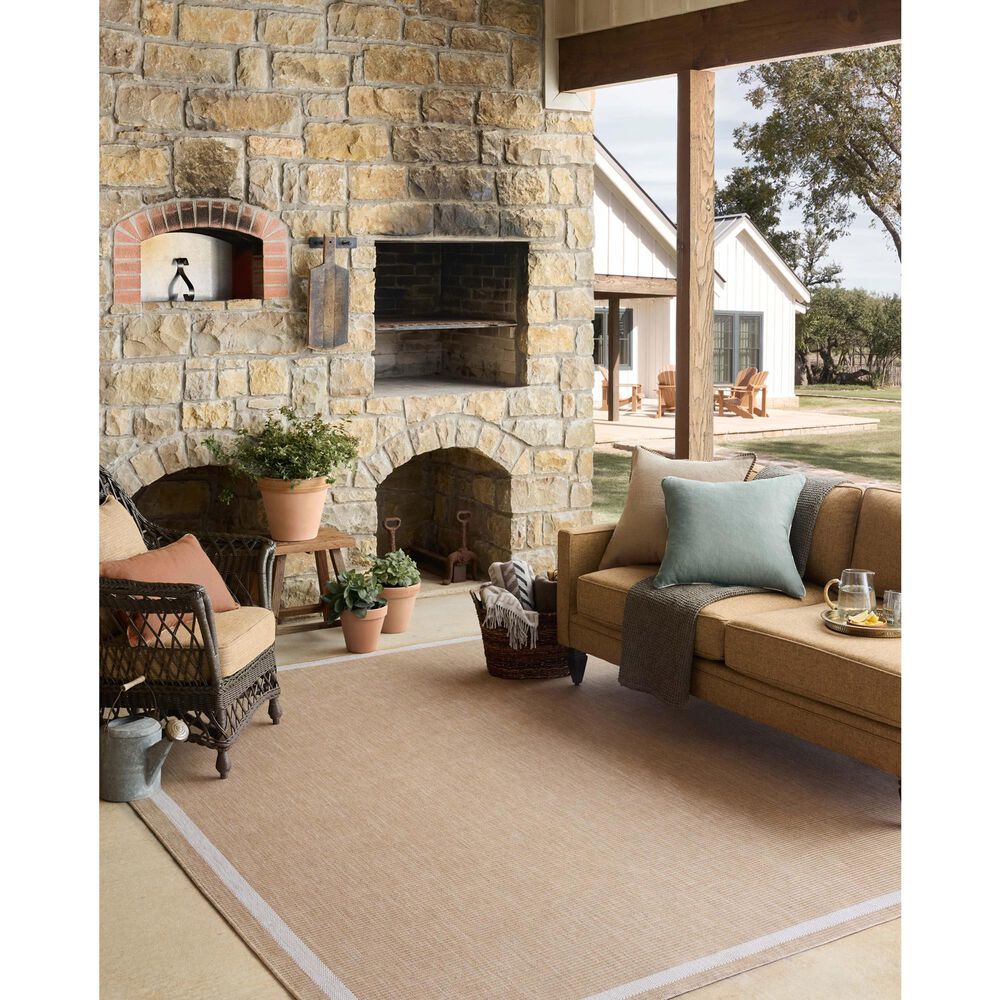 Loloi Easton Wheat and Ivory 4&#39; x 6&#39; Indoor/Outdoor Area Rug, , large