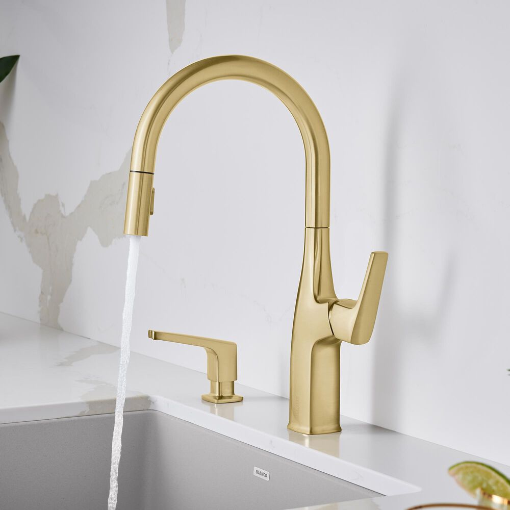 Blanco Rivana Pull-Down Kitchen Faucet 1.5 GPM in Satin Gold, , large