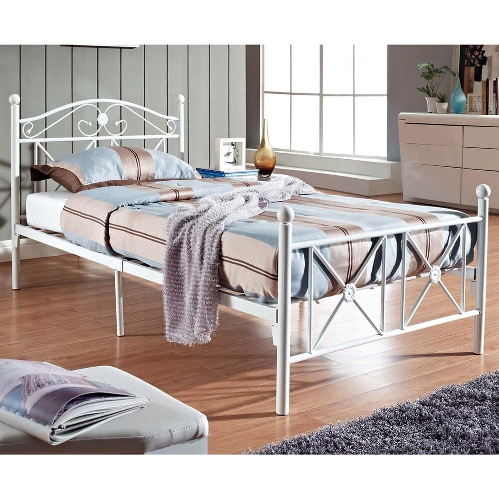 Modway Cottage Twin Platform Bed in White, , large