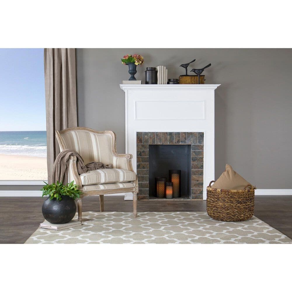 Baxton Studio Charlemagne Accent Chair in Tan and Brown, , large