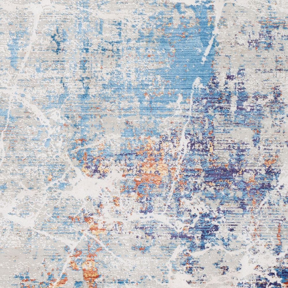 Surya Aisha 2&#39; x 3&#39; Blue, Off-White, Taupe, Dark Purple and Burnt Orange Area Rug, , large