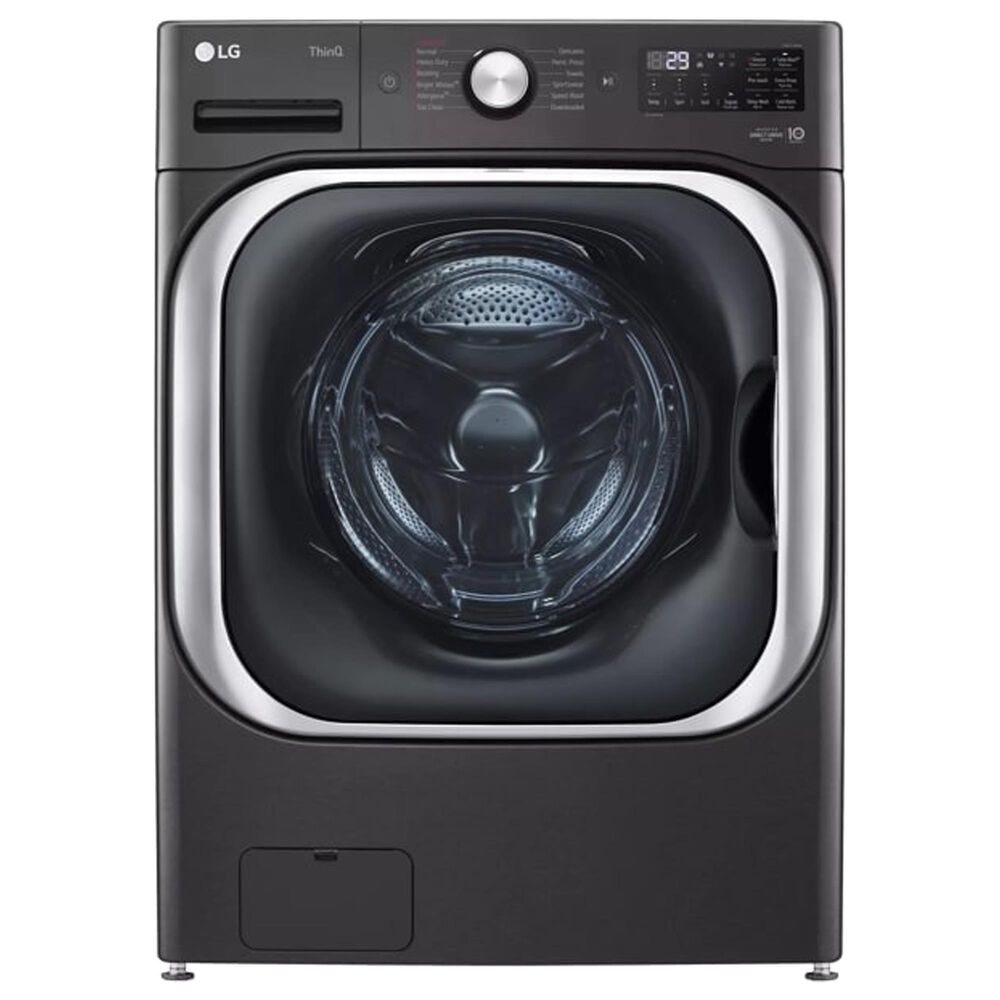 LG 5.2 Cu. Ft. Smart Front Load Washer and 9 Cu. Ft. Front Load Gas Dryer Laundry Pair with Pedestal Storage Drawers in Black Steel, , large