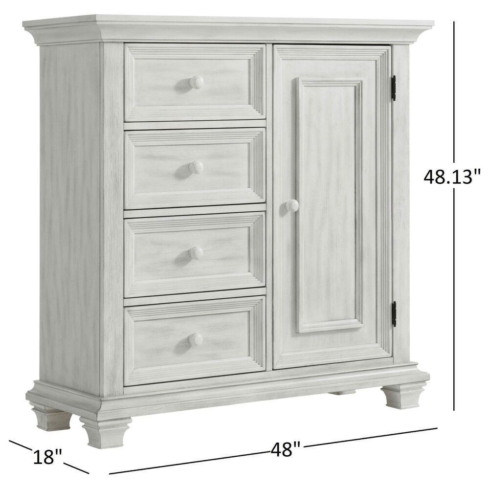 Oxford Baby Weston 4 Drawer 4 Shelf 1 Door Chifferobe in Vintage White, , large