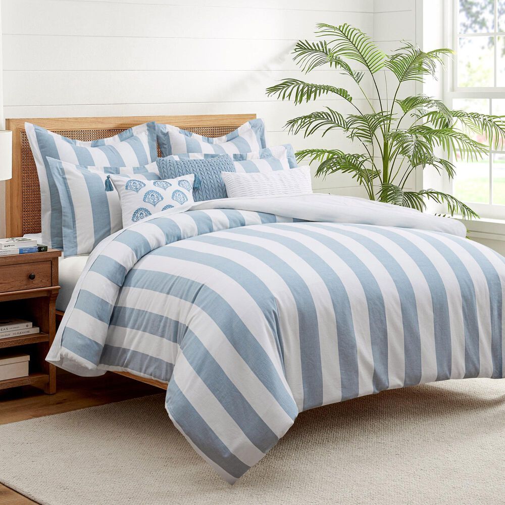 Levtex Cabana Woven 3-Piece King Comforter Set in Coastal Blue and Crisp White, , large
