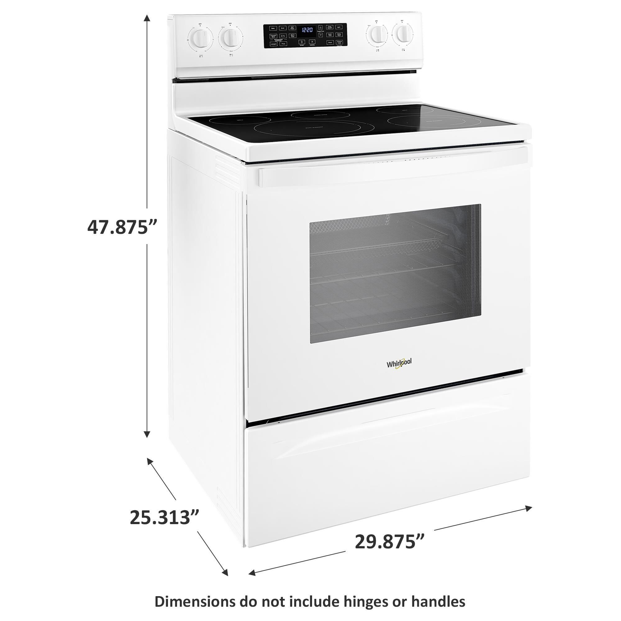 Whirlpool 5.3 Cu. Ft. Electric Range 5 in 1 Air Fry Oven in White NFM