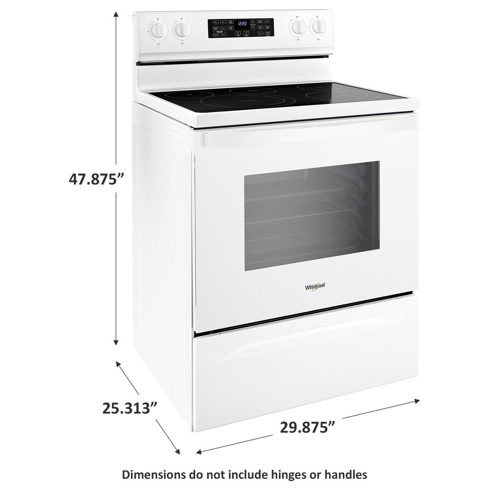Whirlpool 5.3 Cu. Ft. Electric Range 5-in-1 Air Fry Oven in White, , large
