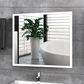 Lexora Home Aurorium 30" x 28" LED Vanity Mirror in White, , large