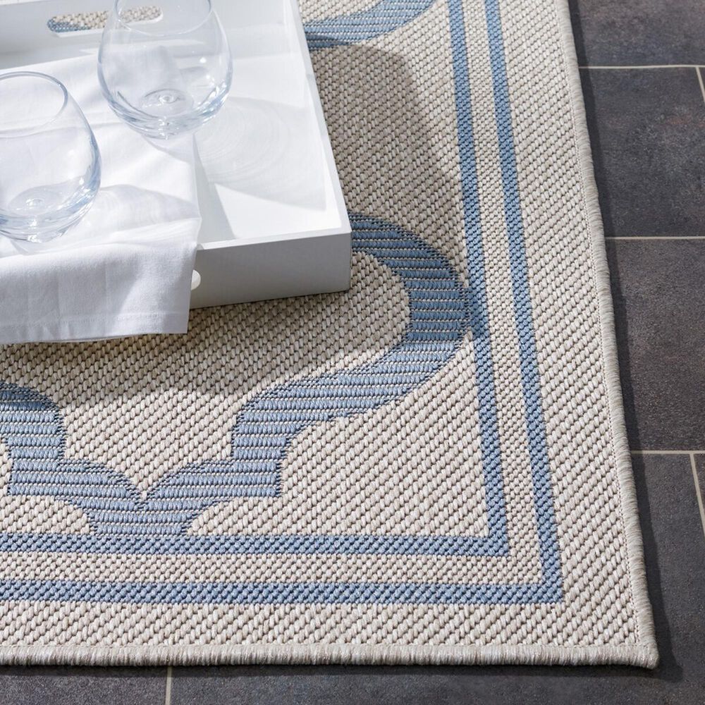Safavieh Bermuda Contemporary 2&#39; x 8&#39; Ivory and Blue Indoor/Outdoor Area Performance Rug, , large