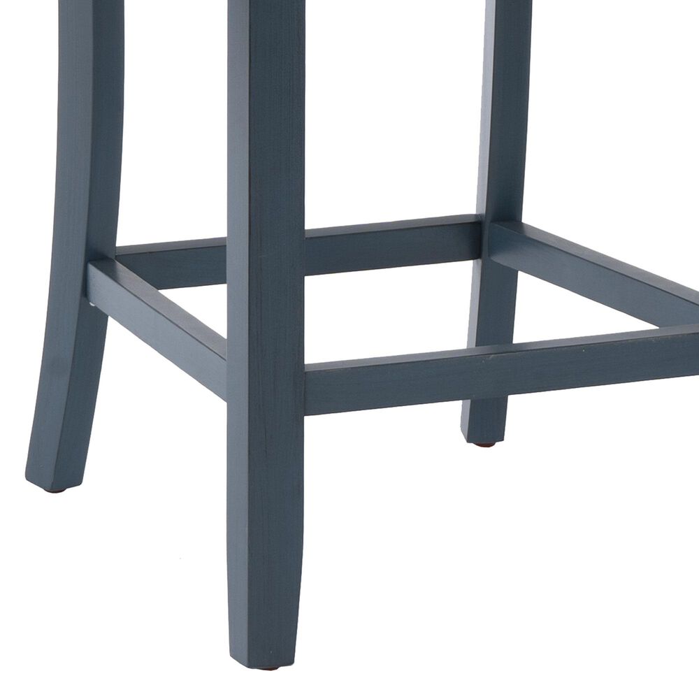 Linon Home Decor Aliza Counter Stool in Blue and Dark Grey (Set of 2), , large