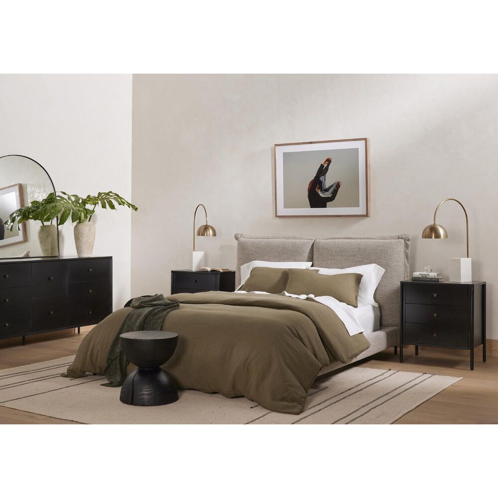 Four Hands Soto Metal 3-Drawer Nightstand in Black, , large