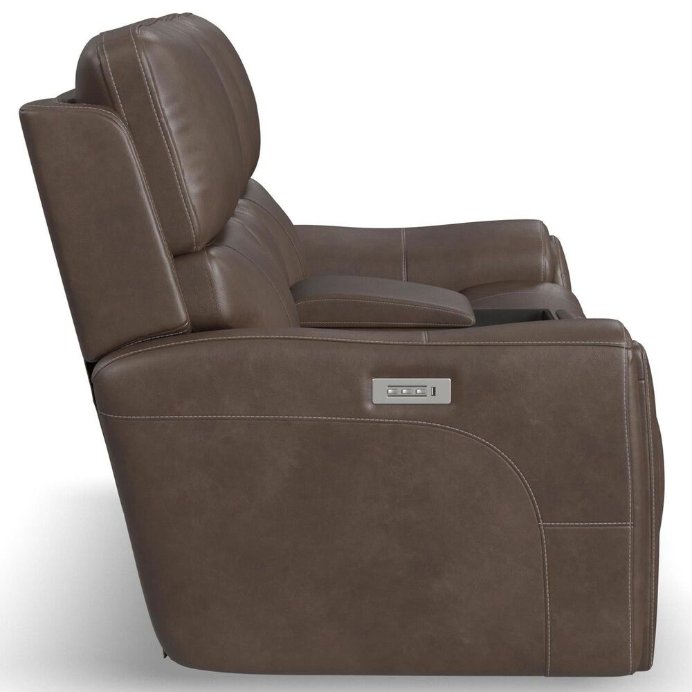 Flexsteel Carter Power Reclining Sofa and Loveseat Set in Cappuccino Brown, , large