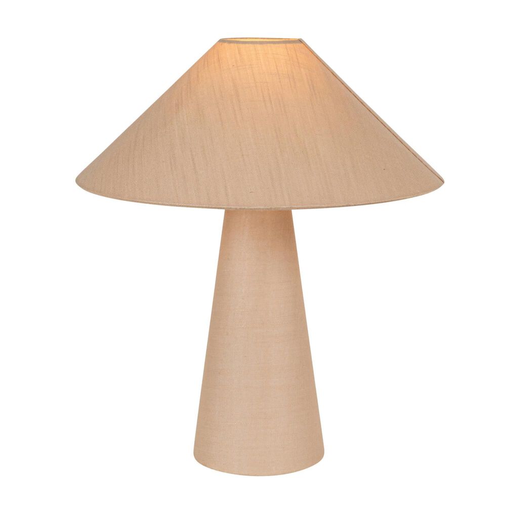 Teak Interiors Linen Table Lamp w/ Shade, , large