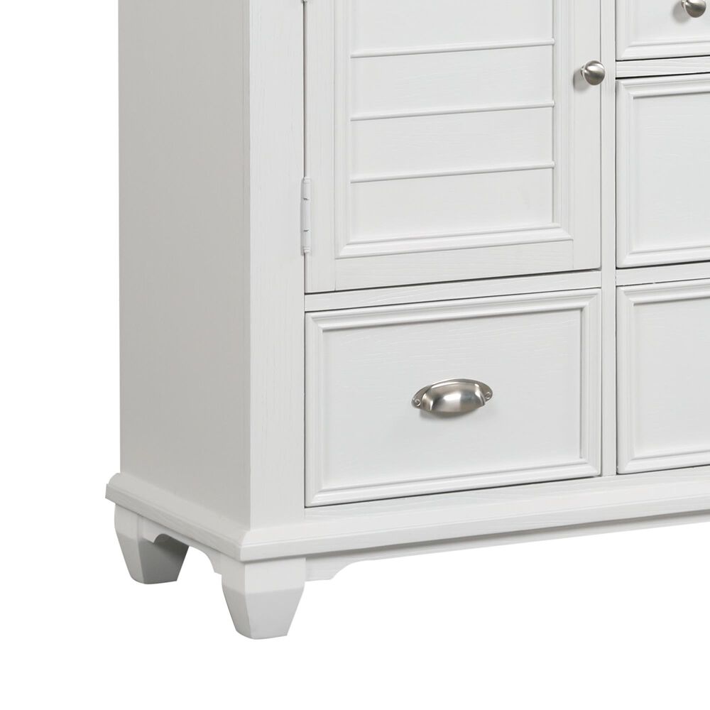 New Heritage Jamestown 5-Piece King Bedroom Set in White Brushed, , large