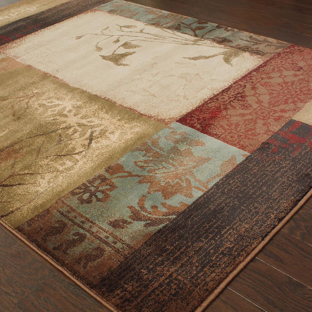 Oriental Weavers Hudson Patchwork Beige 7&#39;8&quot; x 10&#39;10&quot; Area Rug, , large