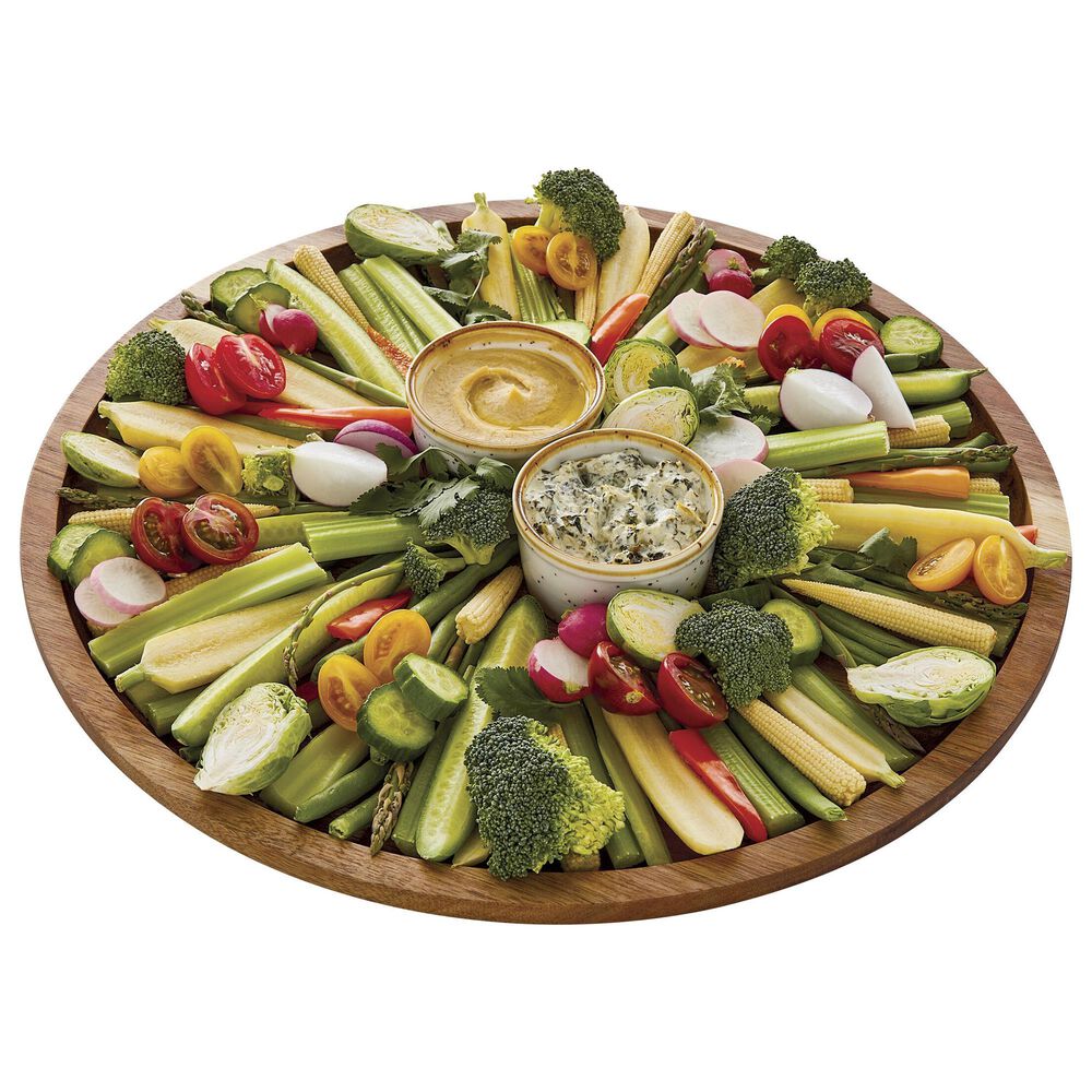Lifetime Brands Build-a-Board Round Cutting Board with Single Compartment and Locking Lid in Natural and Clear, , large