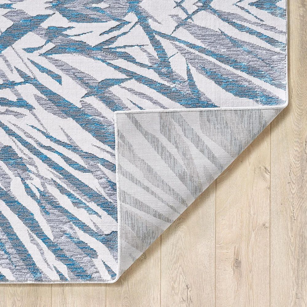 Kas Oriental Rugs Luna Illusions 3&#39;3&quot; x 4&#39;11&quot; Ivory and Blue Area Rug, , large