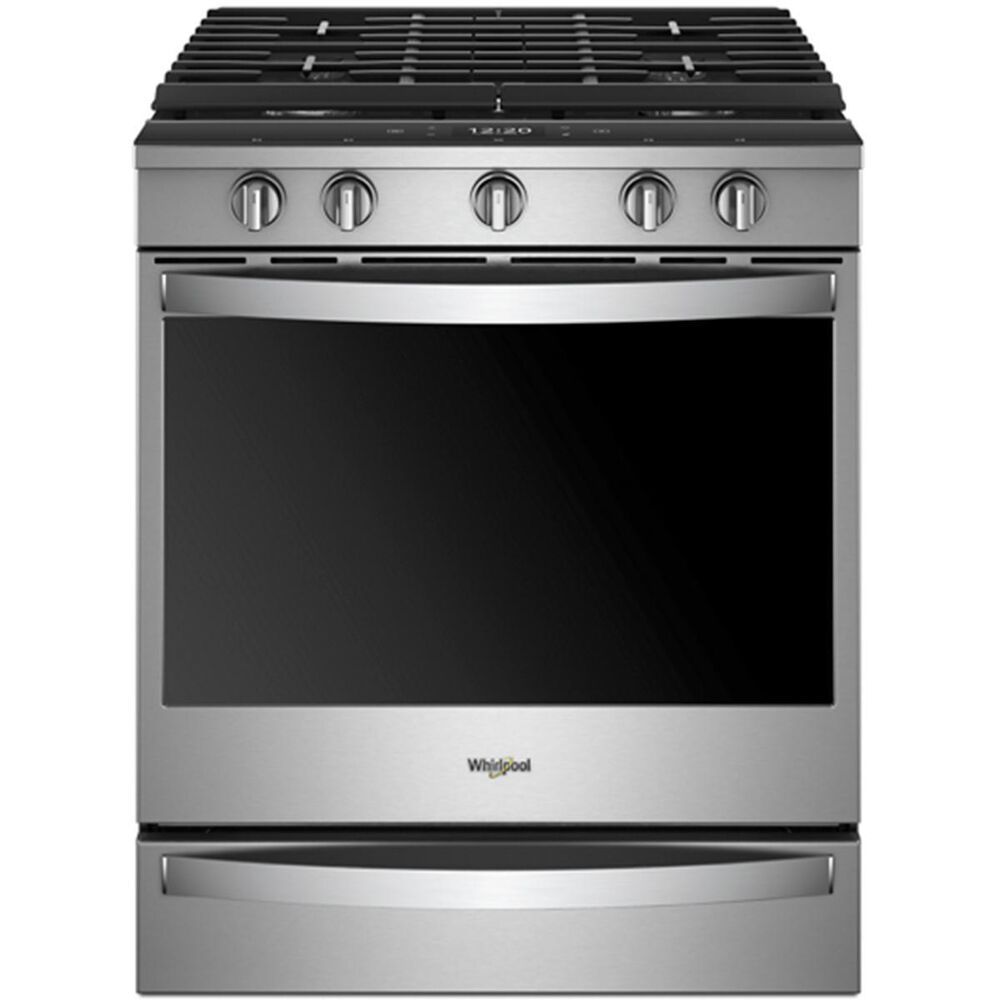Whirlpool 5.8 Cu. Ft. Slide-In Gas Range with EZ-2-Lift Hinged Grates Fingerprint in Stainless Steel, , large