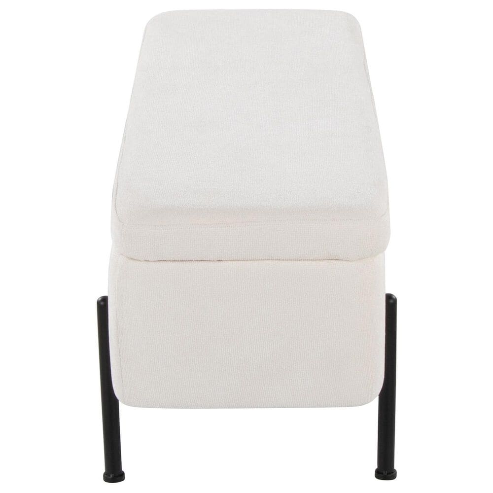 Lumisource Daniella Storage Bench with Cream Cushion in Black, , large