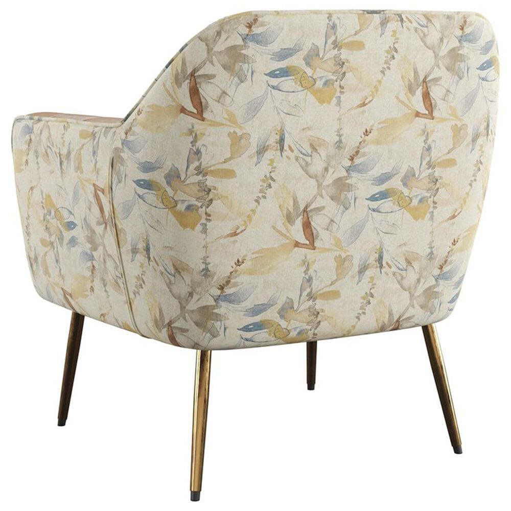 Golden Wave Furniture Ophelia Leaf Print Accent Chair in Saddle, , large