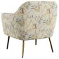 Golden Wave Furniture Ophelia Leaf Print Accent Chair in Saddle, , large