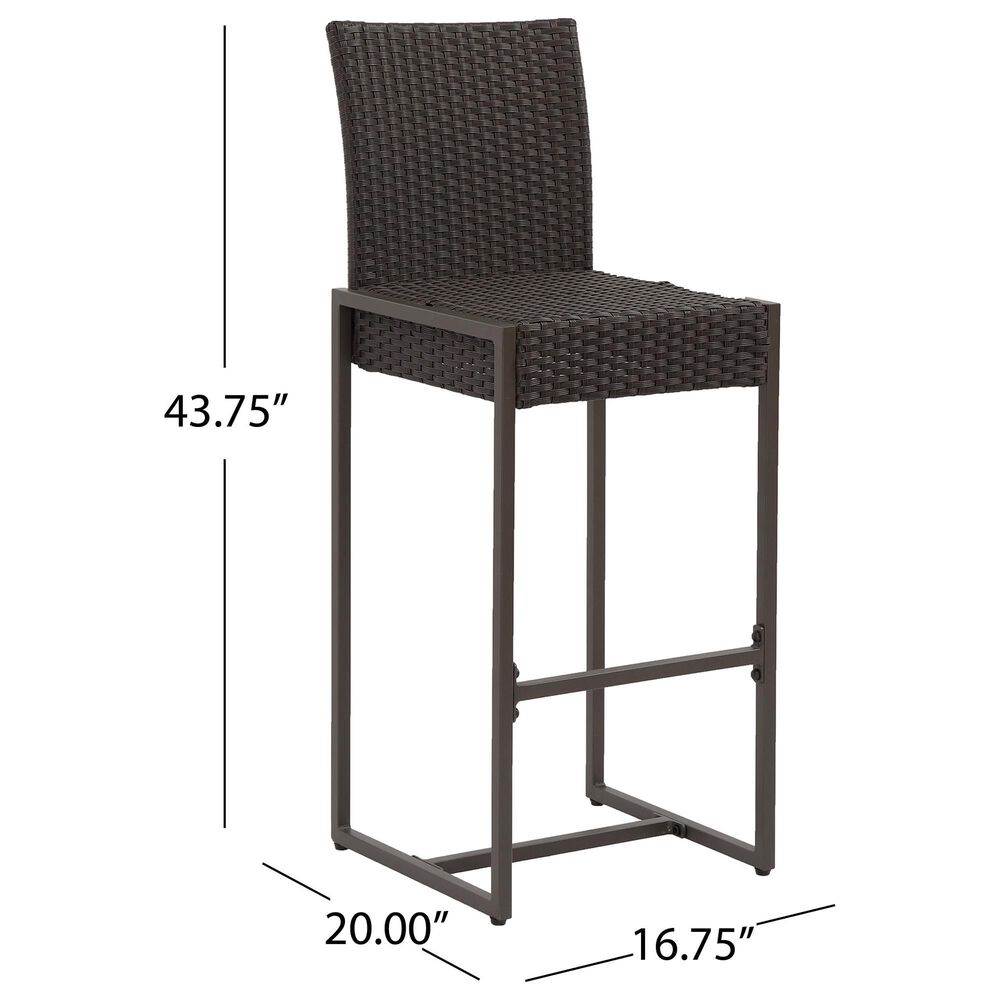 Hearth and Haven Conway Bar Stool in Dark Brown and Black &#40;Set of 2&#41;, , large