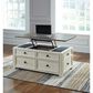 Ashley Bolanburg Lift Top Cocktail Table in Weathered Oak and Antique White, , large