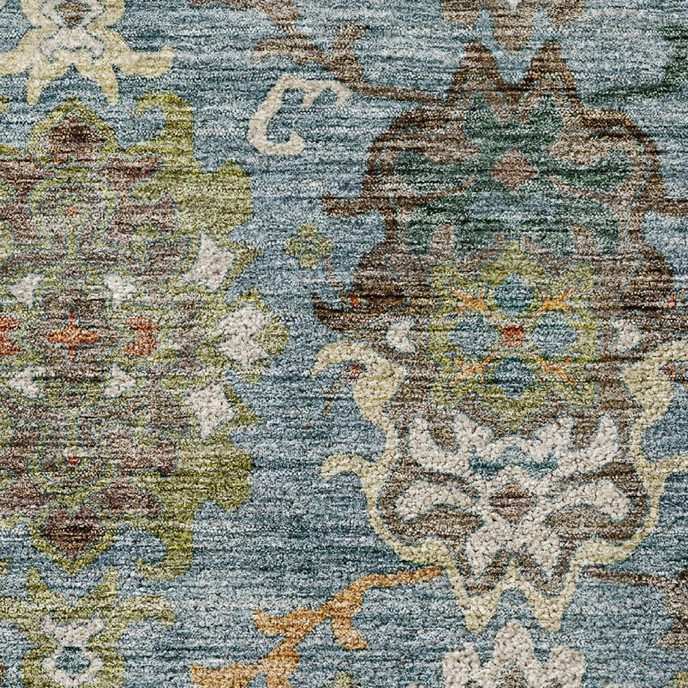 Dalyn Rug Company Silk Road Aqua, Gold, Copper, Blue, Teal, Mocha and Fern 1&#39;8&quot; x 2&#39;6&quot; Area Rug, , large