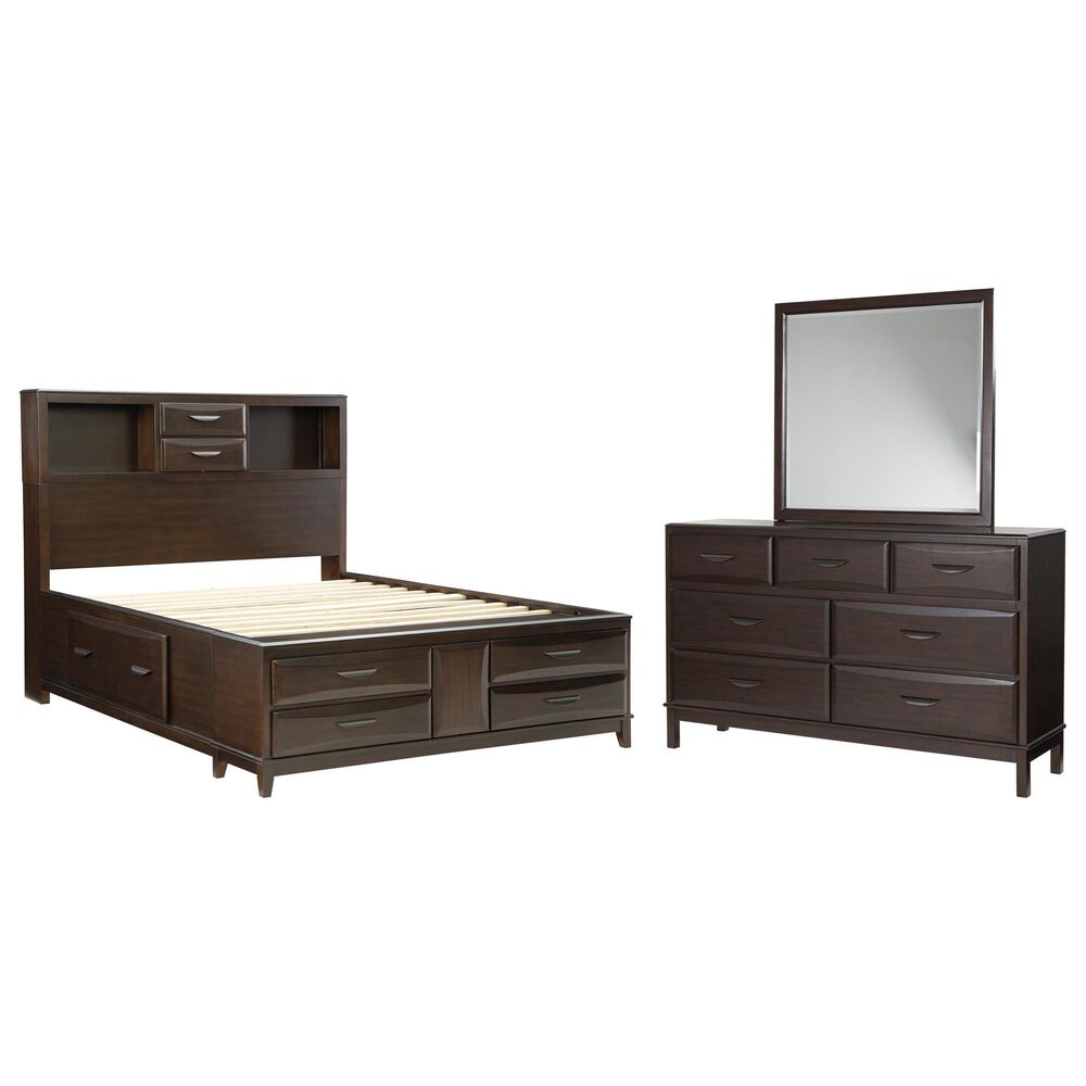 Ashley Vanmore 3-Piece Full Storage Bedroom Set in Dark Brown, , large