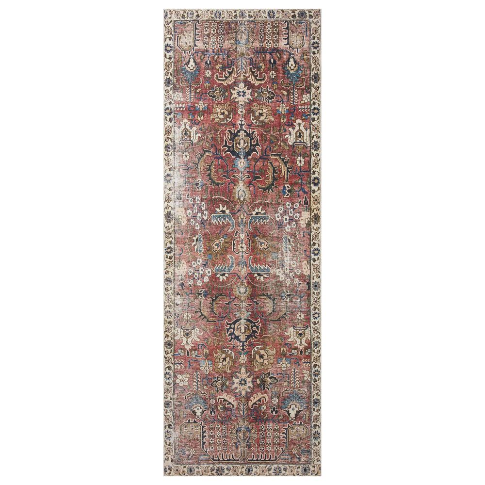 Chris Loves Julia x Loloi Jules 2"6" x 12" Merlot and Multicolor Runner, , large