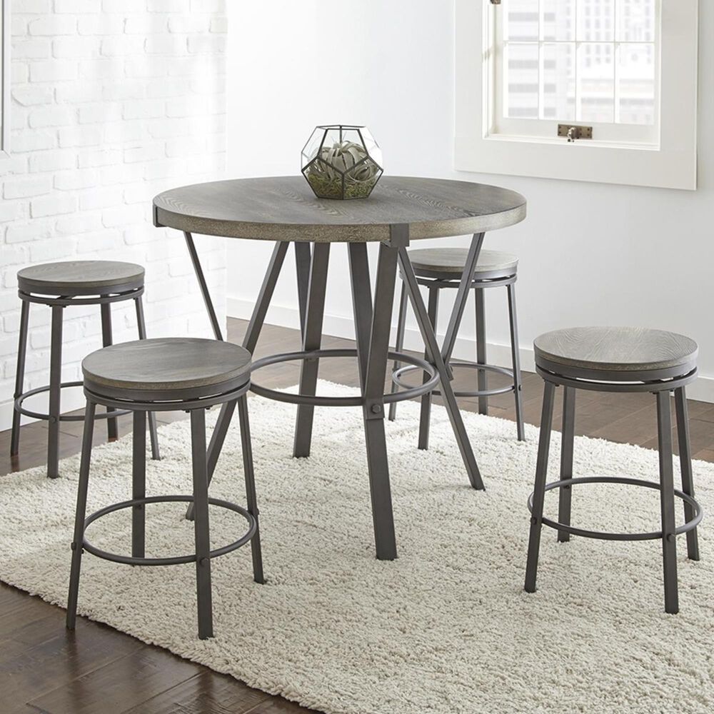 Crystal City Portland 5-Piece Counter Height Dining Set in Gray, , large